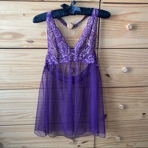 Victoria’s Secret + Purple Lace Lingerie + M